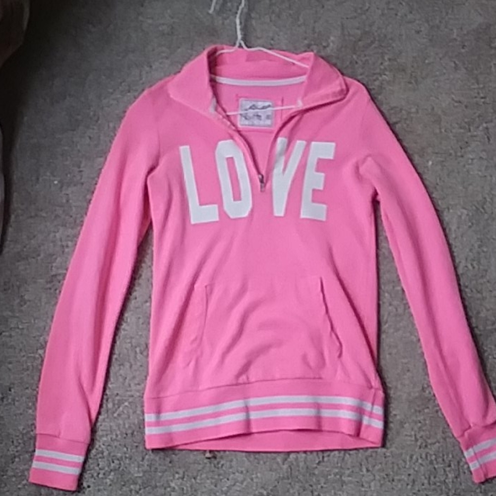 Pink quarter zip hoodie